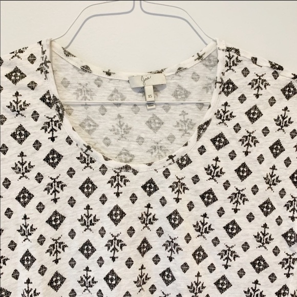 Joie Nasa Linen Short Sleeve Tee Shirt Black White - Picture 5 of 13